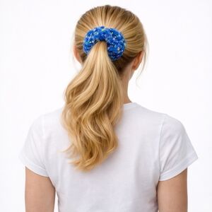 Handmade Large Textured Crocheted Large Ponytail Holder Scrunchie Hair Tie - New
